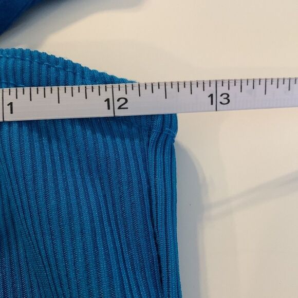 𝅺BOOHOO blue Bodysuit ribbed material adjustable straps size 8 - Picture 8 of 11